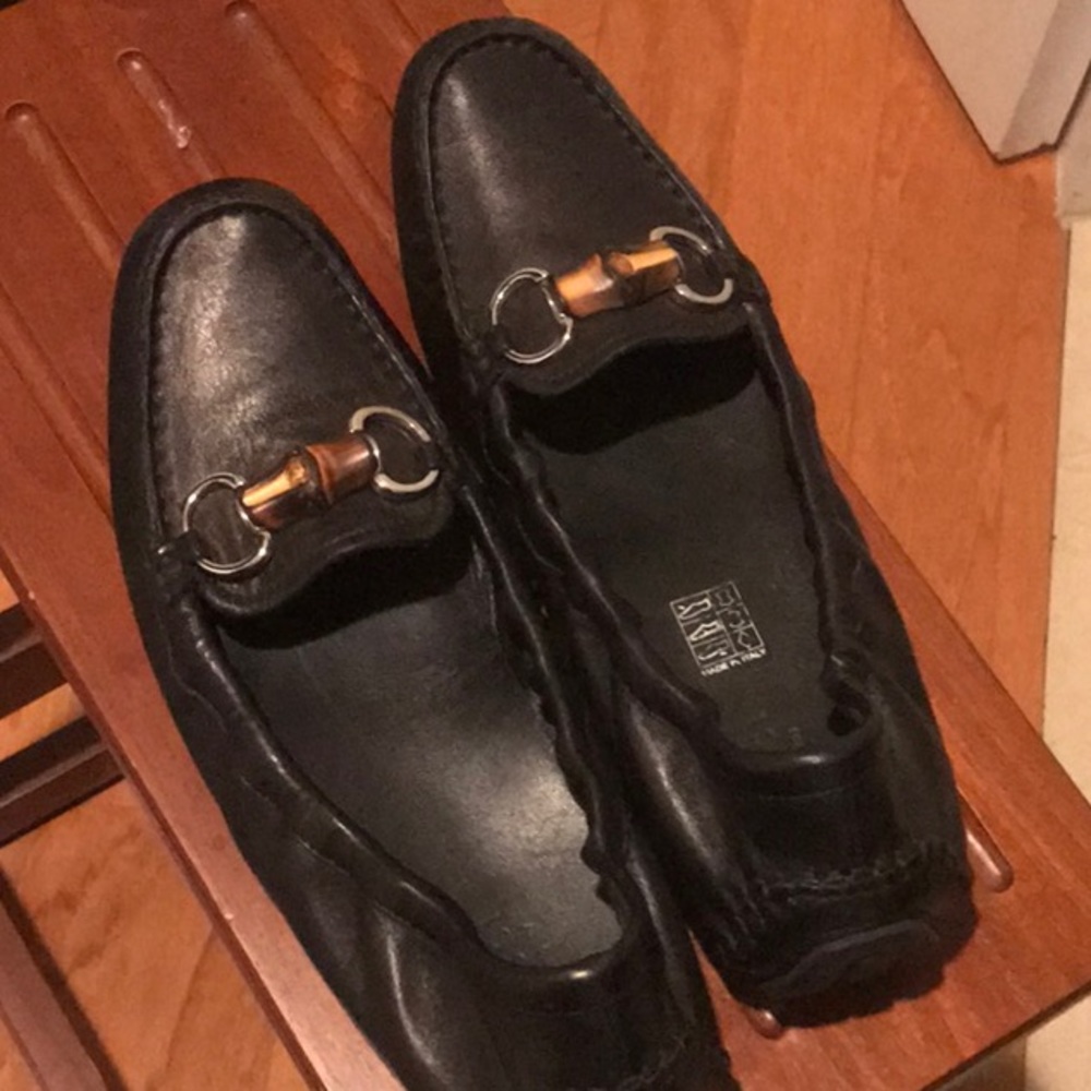 GUCCI LOAFERS BLACK WITH WOODEN BUCKLE